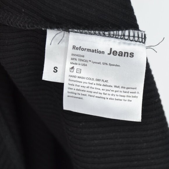 Reformation High Waist Rib Midi Skirt Black S Whimsygoth Fairy Goth A-Line Full - Picture 4 of 4